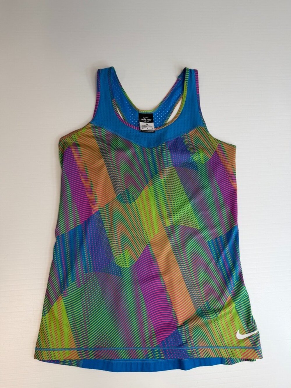 Nike Pro Shirt Women Medium Dri Fit Swoosh Tank Top Multi Train Work Run Gym Nw